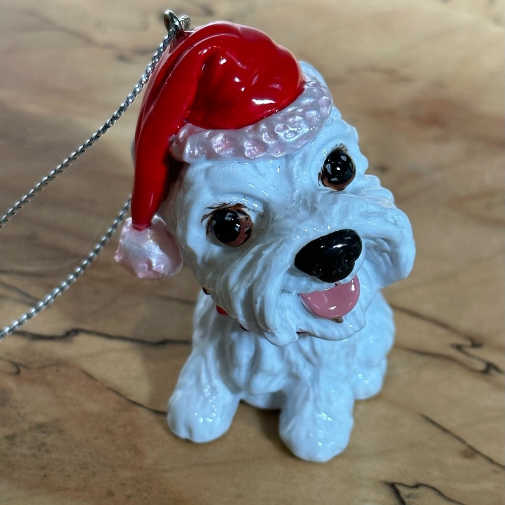 Westie in Santa Hat Ornament by Blue Witch NEW